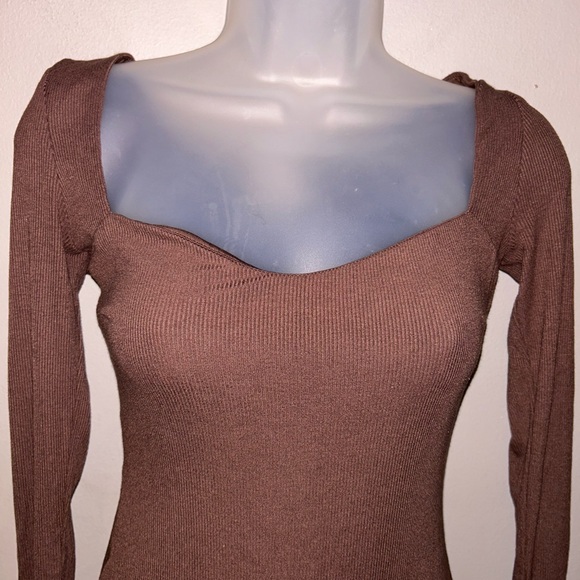 Princess Polly Nolan Mini Dress - Brown Sweetheart Bodycon - Picture 4 of 10